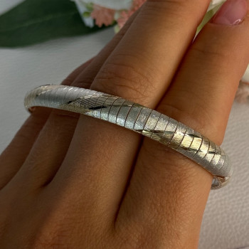 Classy 925 Sterling Silver Italy Gold Plated Part Bracelet Length 7.5 Inch