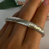 Classy 925 Sterling Silver Italy Gold Plated Part Bracelet Length 7.5 Inch