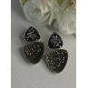 Aesthetic 925 Sterling Silver Marcasite & CZ Earrings Length 1.45 Inch