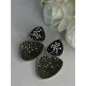 Aesthetic 925 Sterling Silver Marcasite & CZ Earrings Length 1.45 Inch