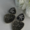 Aesthetic 925 Sterling Silver Marcasite & CZ Earrings Length 1.45 Inch