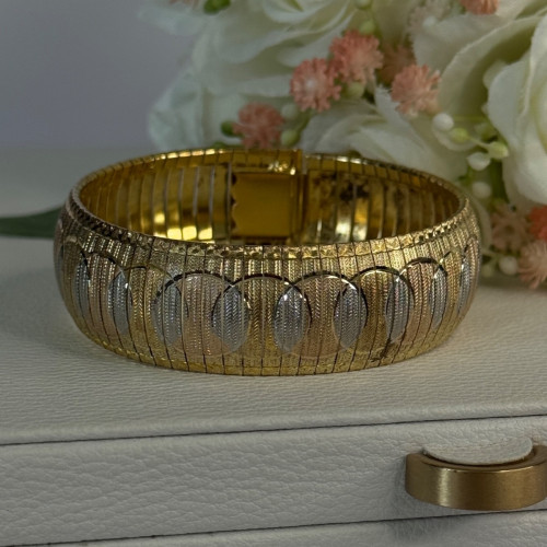 Italy Milor 925 Sterling Silver Gold Plated Bracelet Length 7.5 Inch
