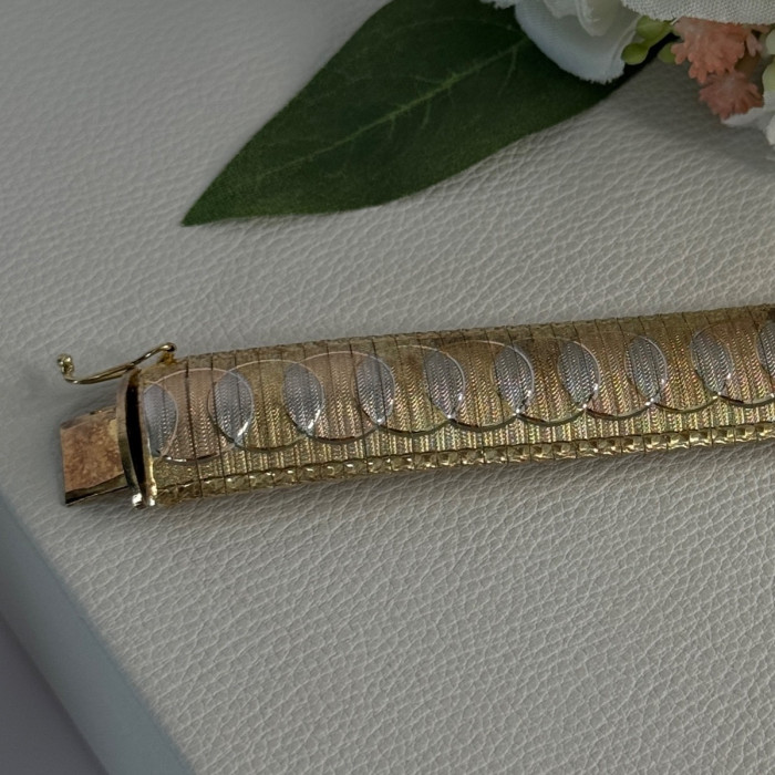Italy Milor 925 Sterling Silver Gold Plated Bracelet Length 7.5 Inch