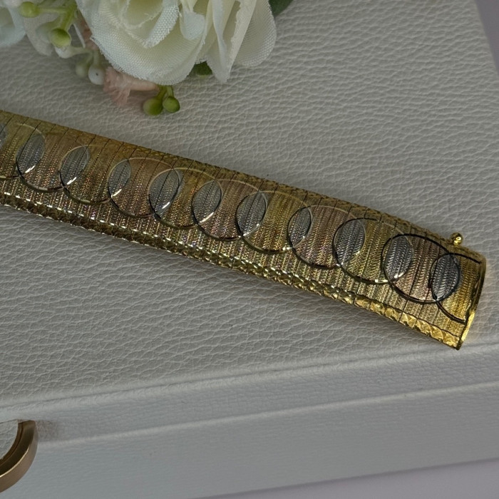 Italy Milor 925 Sterling Silver Gold Plated Bracelet Length 7.5 Inch