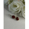 925 Sterling Silver Carnelian Earrings Length 0.70 Inch