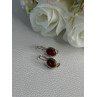 925 Sterling Silver Carnelian Earrings Length 0.70 Inch