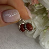 925 Sterling Silver Carnelian Earrings Length 0.70 Inch