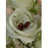925 Sterling Silver Carnelian Earrings Length 0.70 Inch