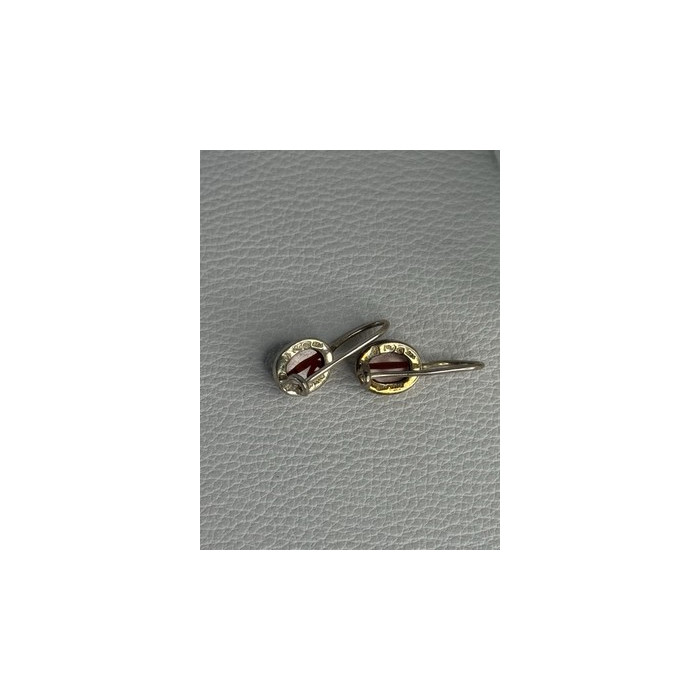 925 Sterling Silver Carnelian Earrings Length 0.70 Inch