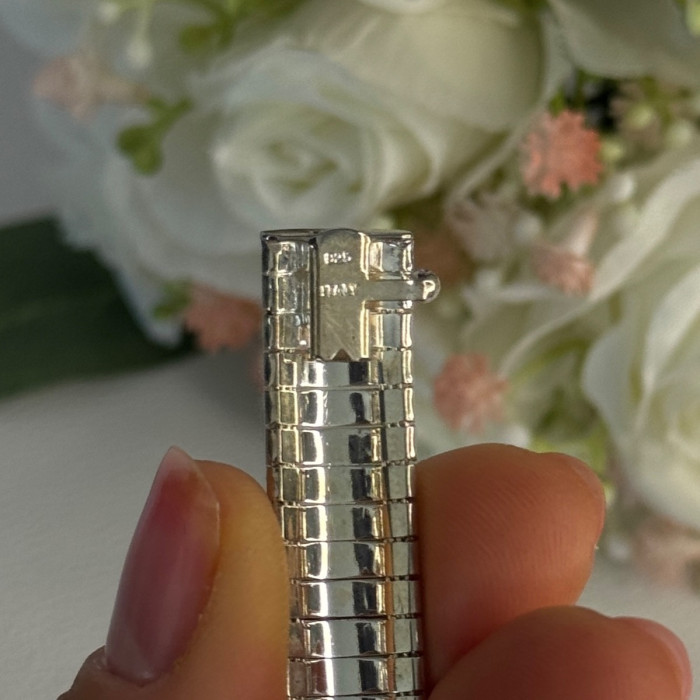 Beautiful Classy Italy 925 Sterling Silver Bracelet Length 7.5 Inch