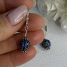 Antique Art Deco 925 Sterling Silver Unique Enamel Earrings Length 1.50 Inch
