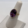 14K Yellow Gold & Amethyst Ring Size 5.5