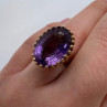 14K Yellow Gold & Amethyst Ring Size 5.5