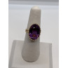 14K YELLOW GOLD & AMETHYST RING  SIZE 5.5