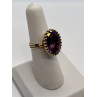 14K YELLOW GOLD & AMETHYST RING  SIZE 5.5