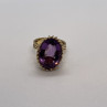 14K Yellow Gold & Amethyst Ring Size 5.5