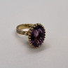 14K Yellow Gold & Amethyst Ring Size 5.5