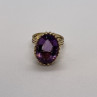 14K Yellow Gold & Amethyst Ring Size 5.5