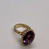 14K Yellow Gold & Amethyst Ring Size 5.5