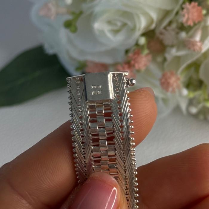 Elegant Italy Milor 925 Sterling Silver Bracelet Length 8 Inch