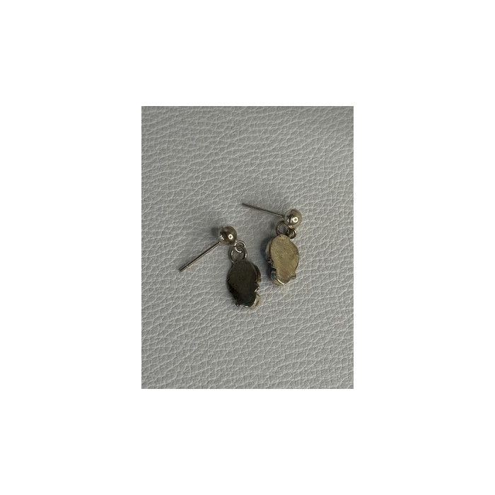 Vintage 925 Sterling Silver Turquoise & Carnelian Earrings Length 0.70 Inch