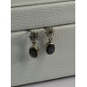925 Sterling Silver Abalone & Marcasite Earrings Length 0.60 Inch