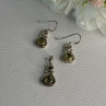 925 Sterling Silver Peridot Earrings & Pendant Set