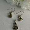925 Sterling Silver Peridot Earrings & Pendant Set