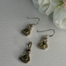 925 Sterling Silver Peridot Earrings & Pendant Set