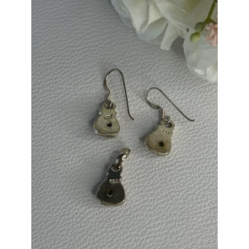 925 Sterling Silver Peridot Earrings & Pendant Set