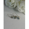 925 Sterling Silver Blue Topaz & Beryl Earrings Length0.80 Inch