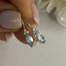 925 Sterling Silver Blue Topaz & Beryl Earrings Length0.80 Inch