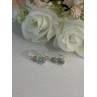925 Sterling Silver Blue Topaz & Beryl Earrings Length0.80 Inch