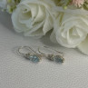 925 Sterling Silver Blue Topaz & Beryl Earrings Length0.80 Inch