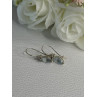 925 Sterling Silver Blue Topaz & Beryl Earrings Length0.80 Inch