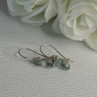 925 Sterling Silver Blue Topaz & Beryl Earrings Length0.80 Inch