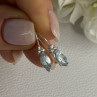925 Sterling Silver Blue Topaz & Beryl Earrings Length0.80 Inch