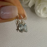 925 Sterling Silver Blue Topaz & Beryl Earrings Length0.80 Inch