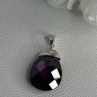 925 Sterling Silver Amethyst Pendant Length 1.40 Inch