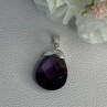 925 Sterling Silver Amethyst Pendant Length 1.40 Inch
