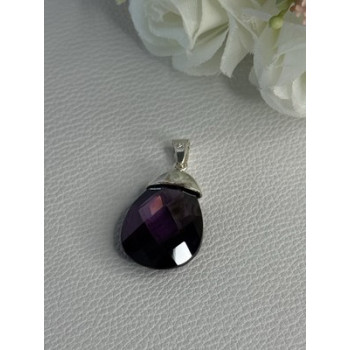 925 Sterling Silver Amethyst Pendant Length 1.40 Inch