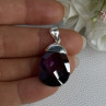925 Sterling Silver Amethyst Pendant Length 1.40 Inch