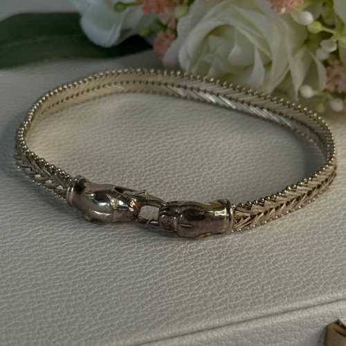 925 Sterling Silver Pantera Bracelet Length 8 Inch