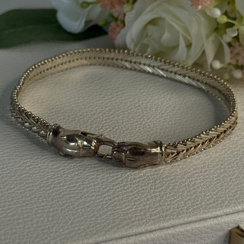 925 Sterling Silver Pantera Bracelet Length 8 Inch