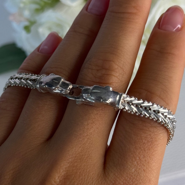925 Sterling Silver Pantera Bracelet Length 8 Inch