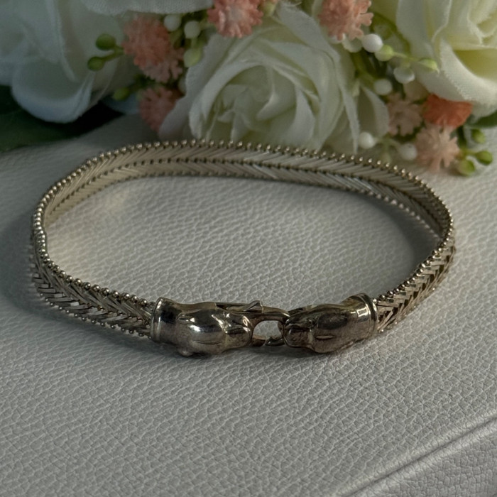 925 Sterling Silver Pantera Bracelet Length 8 Inch