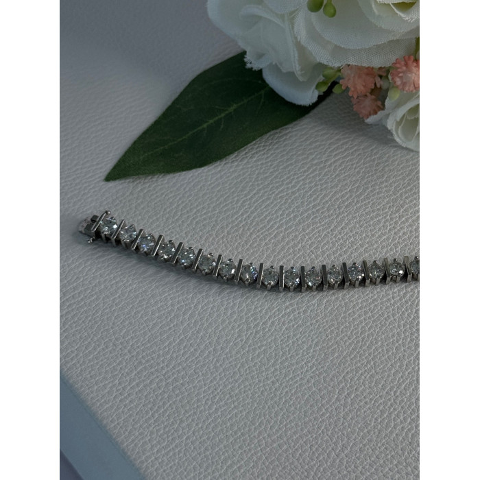 Beautiful 925 Sterling Silver CZ Bracelet Length 7.5 Inch