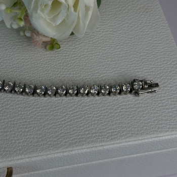 Beautiful 925 Sterling Silver CZ Bracelet Length 7.5 Inch