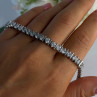 Beautiful 925 Sterling Silver CZ Bracelet Length 7.5 Inch