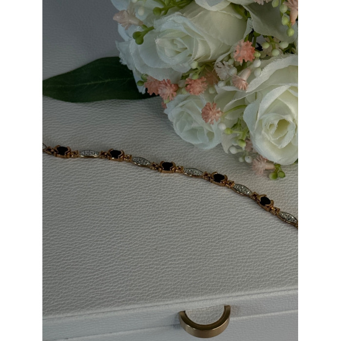 925 Sterling Silver Gold Plated Sapphire Bracelet Length 7.5 Inch